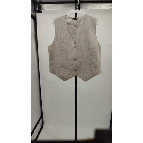 Quince Cream Sleeveless Vest NWT - Picture 2 of 3